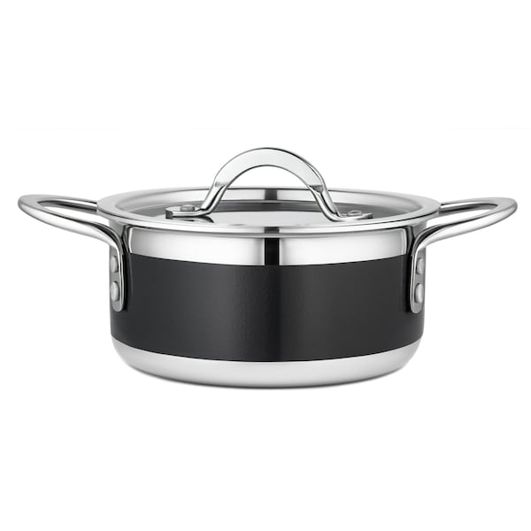 Bon Chef Country French 2 Pot W/Cover 7" X 3" 1 Qt 22 Oz - Black 71299-CF2-B - main